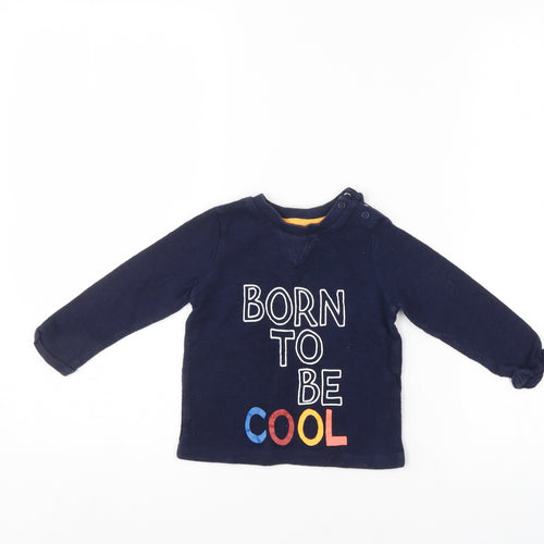 Fred & FLo Boys Blue   Pullover Jumper Size 12-18 Months