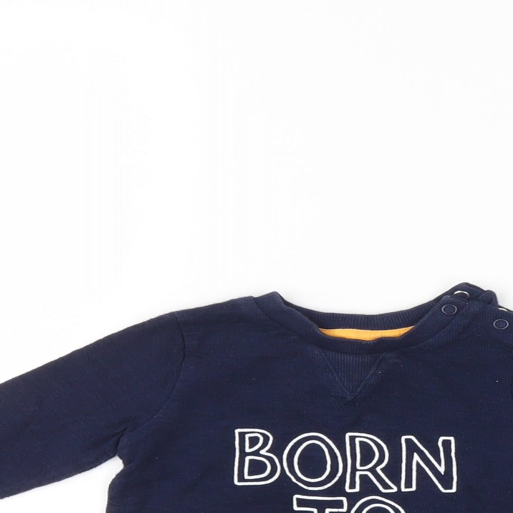 Fred & FLo Boys Blue   Pullover Jumper Size 12-18 Months