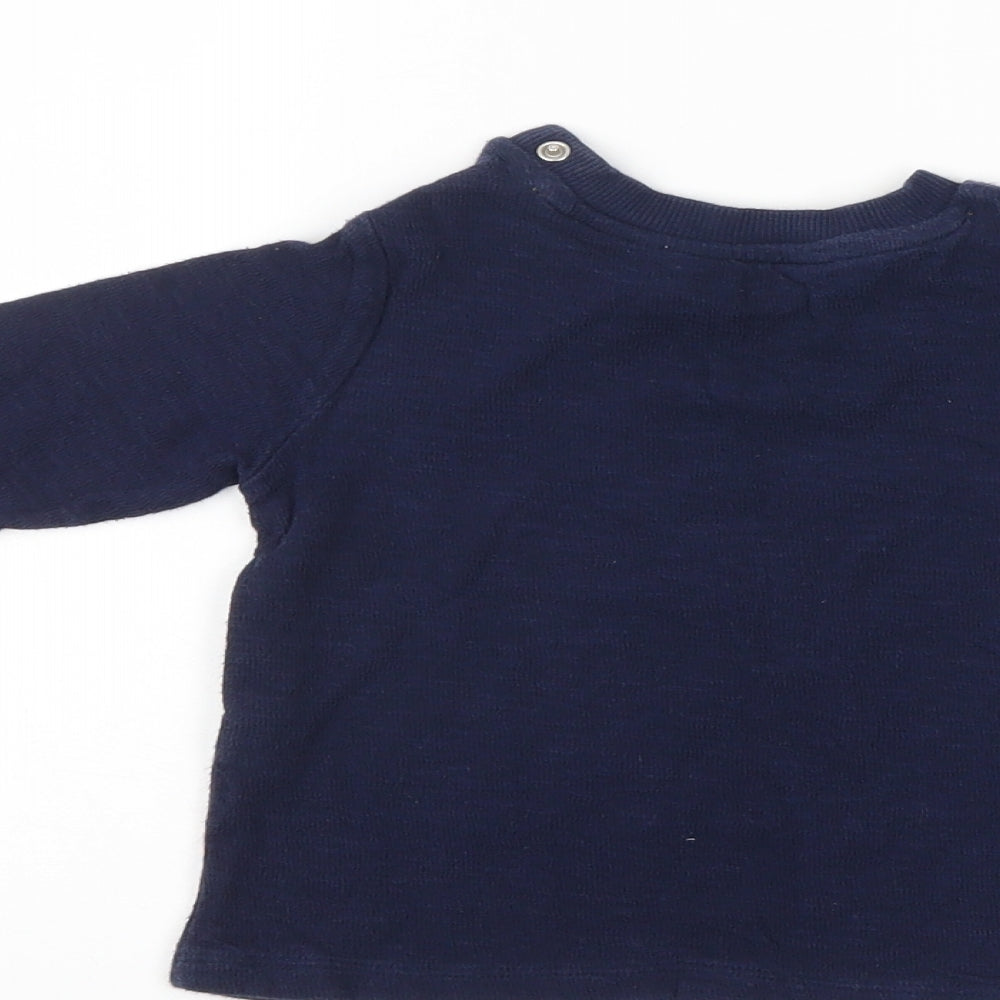 Fred & FLo Boys Blue   Pullover Jumper Size 12-18 Months