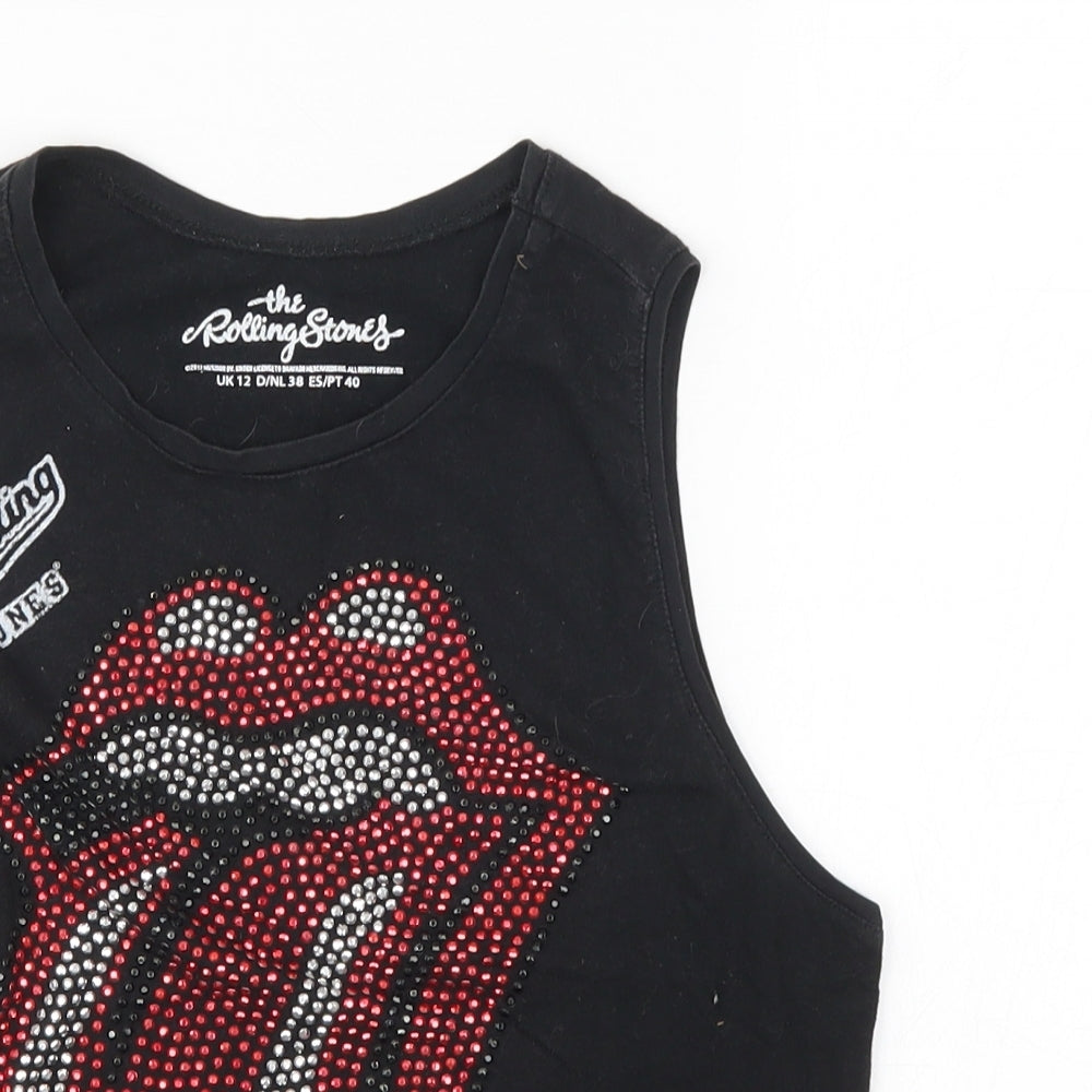 The Rolling Stones Womens Black   Basic Tank Size 12