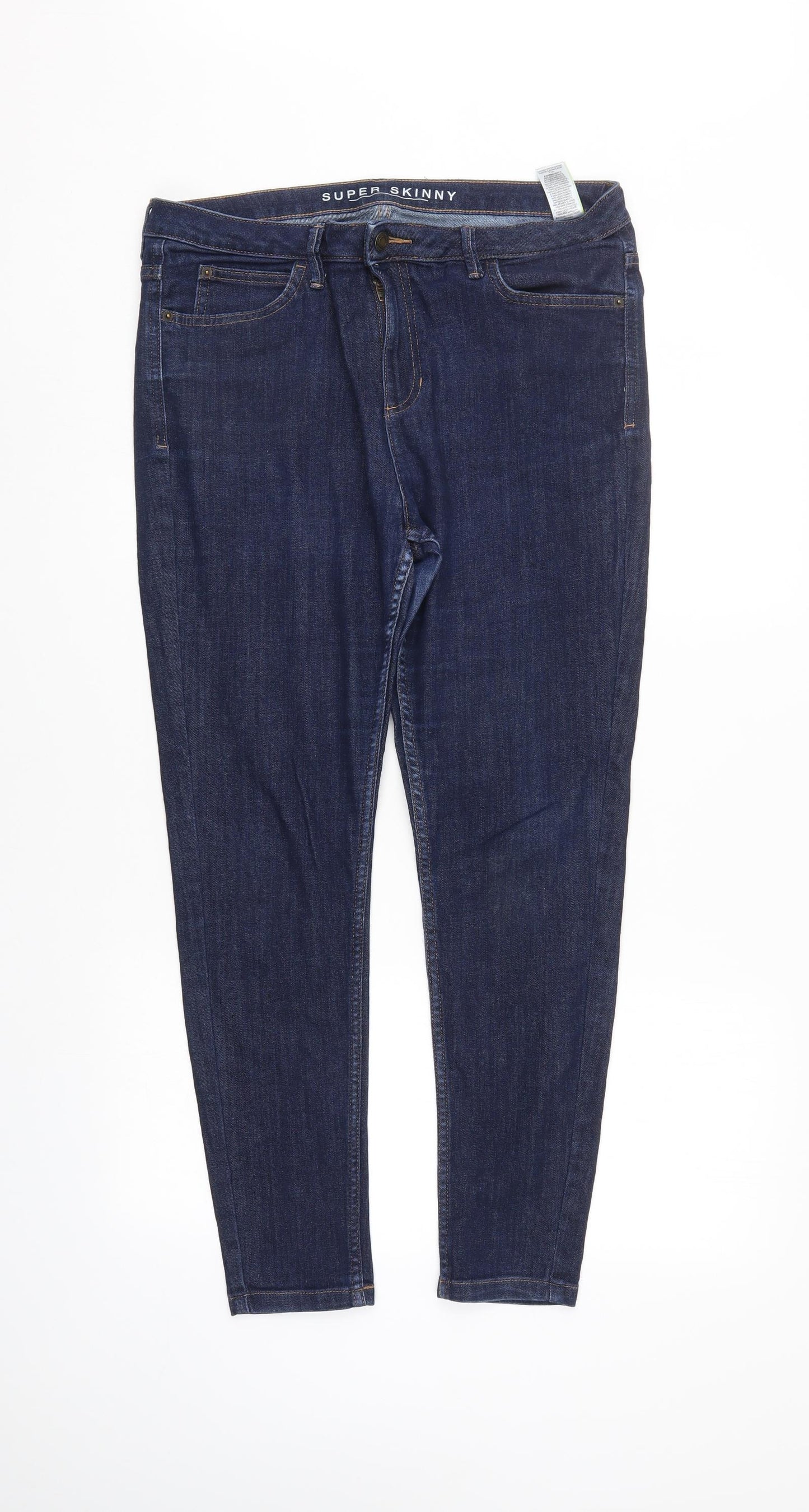M&S Womens Blue   Skinny Jeans Size 14 L28 in