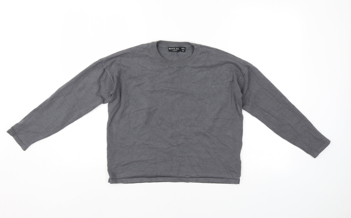 Brave Soul Mens Grey   Pullover Jumper Size M