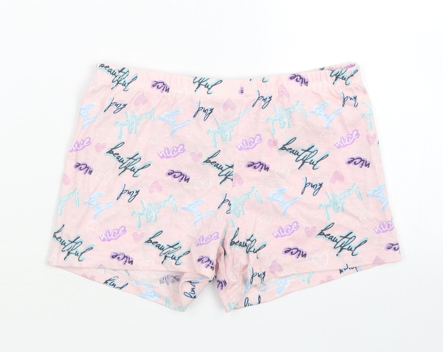 Pink Angel Girls Pink Geometric  Capri Sleep Shorts Size 7-8 Years