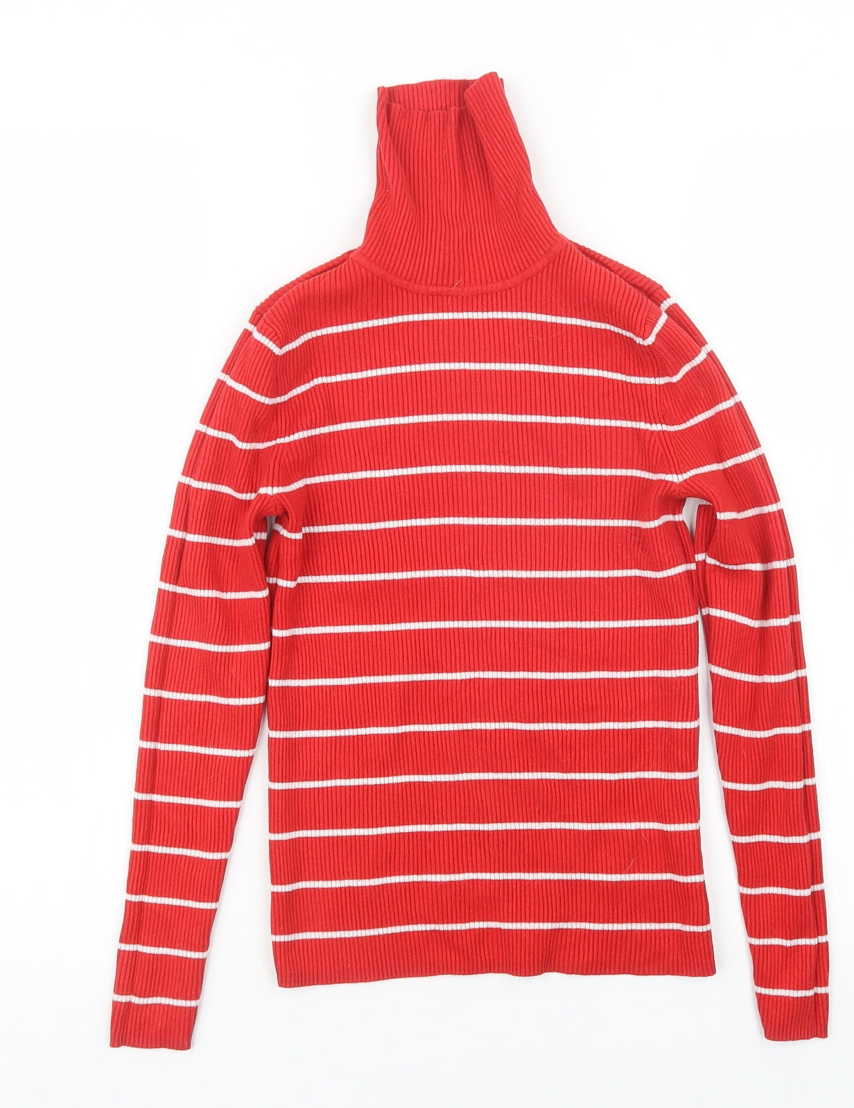 Marks and Spencer Womens Red Striped  Pullover Jumper Size 10