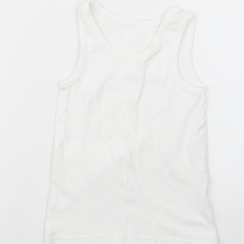 F&F Girls White   Basic Tank Size 4-5 Years