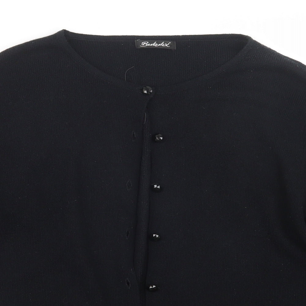 Berkertex Womens Black  Knit Cardigan Jumper Size 10