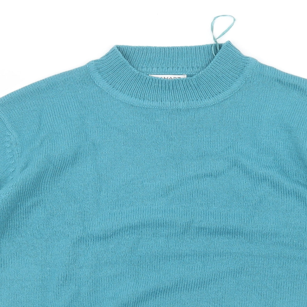 Damart Womens Blue  Knit Pullover Jumper Size 14