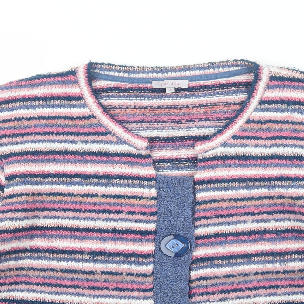 Per Una Womens Pink  Knit Cardigan Jumper Size 16