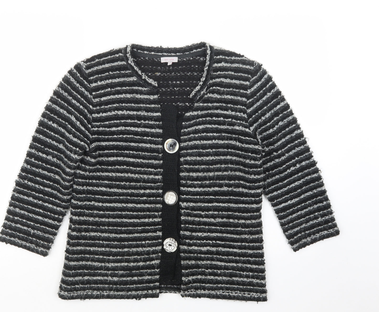 Per Una Womens Black  Knit Cardigan Jumper Size 14