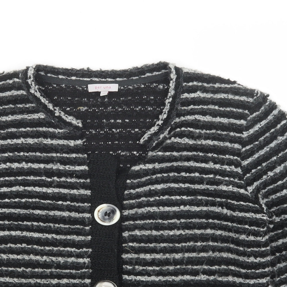 Per Una Womens Black  Knit Cardigan Jumper Size 14