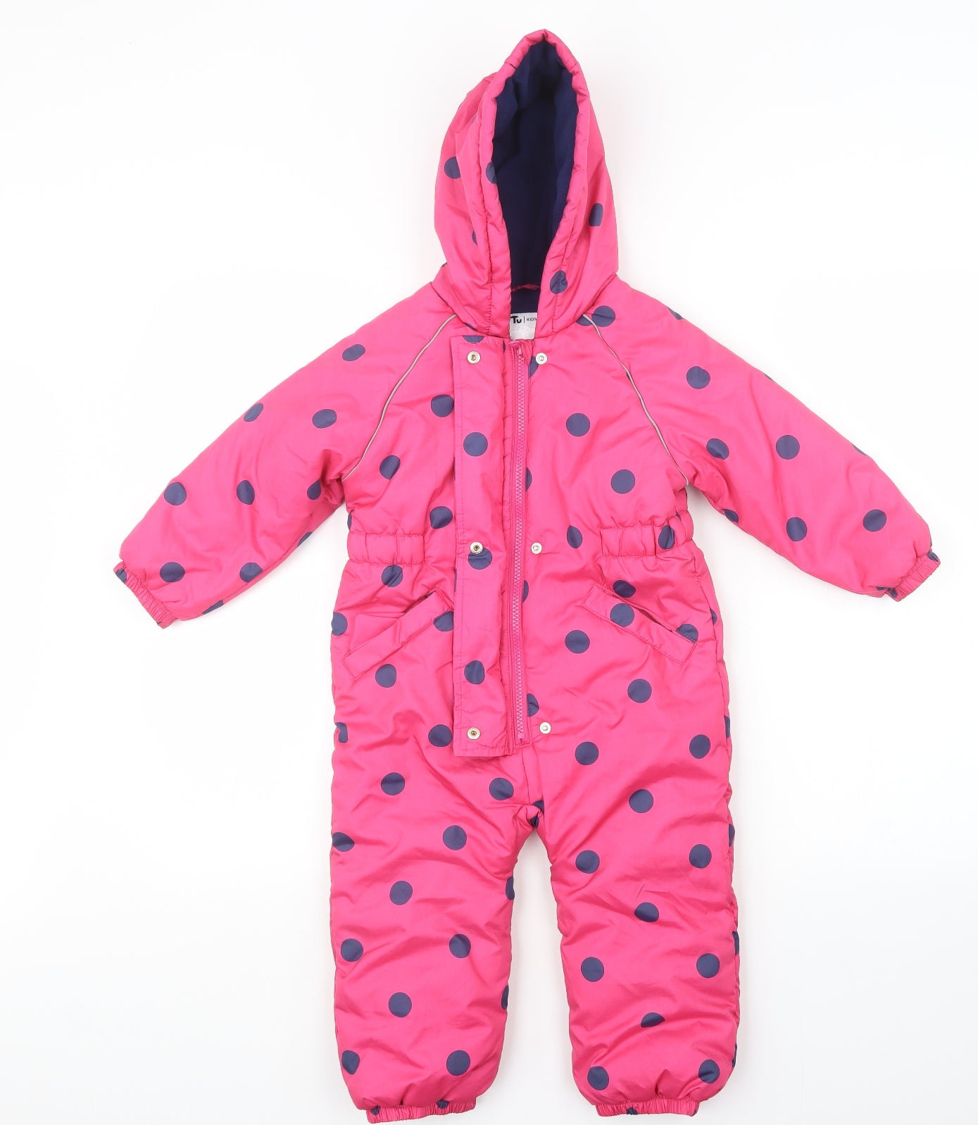 TU Girls Pink Polka Dot  Jacket  Size 2-3 Years  - One Piece