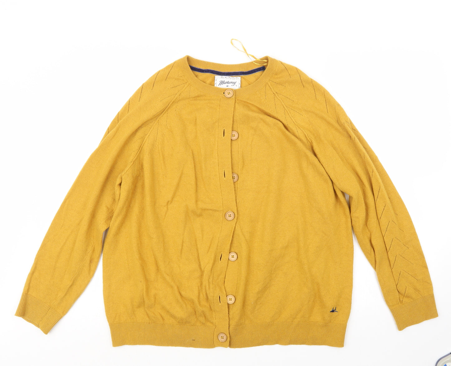 Mantaray Womens Yellow  Knit Cardigan Jumper Size 20