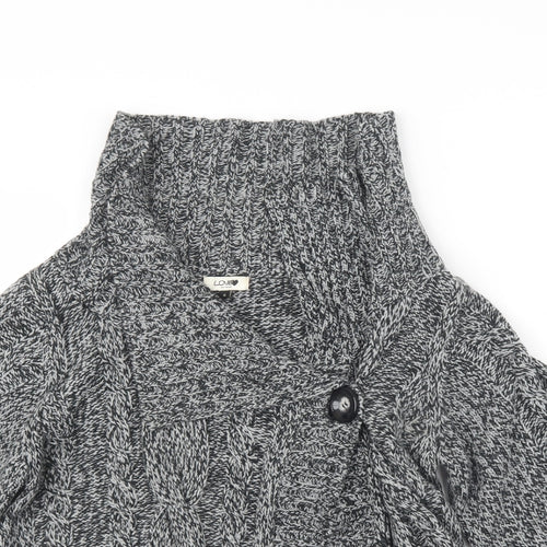 Love Knitwear Womens Grey  Knit Cardigan Jumper Size M