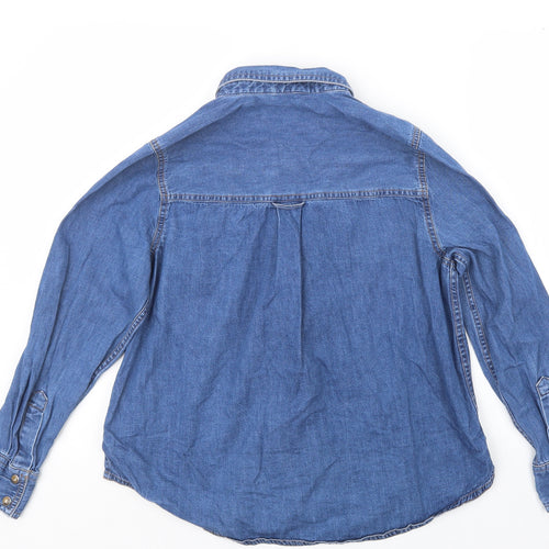 Marks and Spencer Womens Blue  Denim Basic Button-Up Size 12