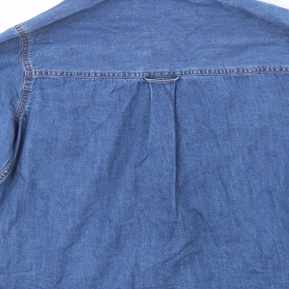 Marks and Spencer Womens Blue  Denim Basic Button-Up Size 12