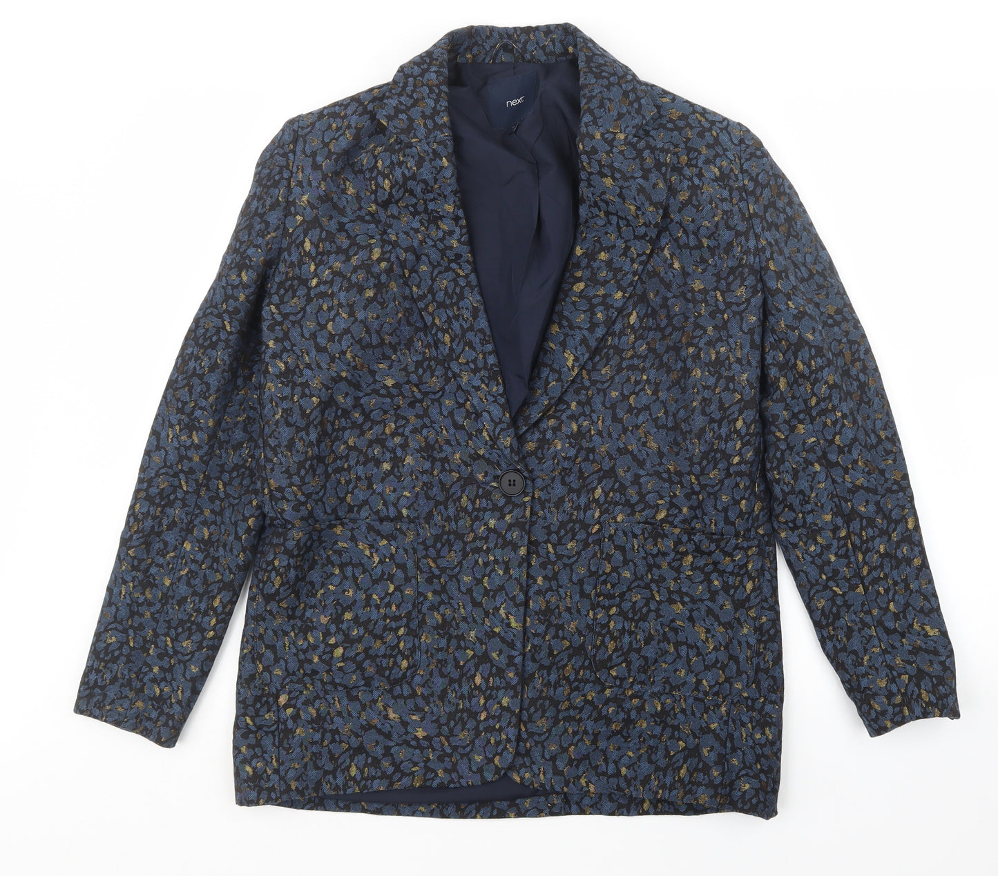 NEXT Womens Blue Geometric  Jacket Blazer Size 12