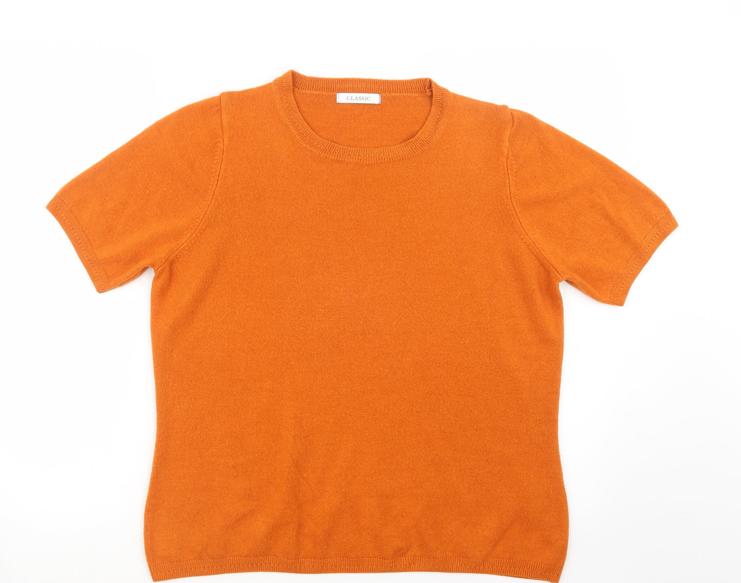 Marks and Spencer Womens Orange  Knit Pullover Jumper Size 16