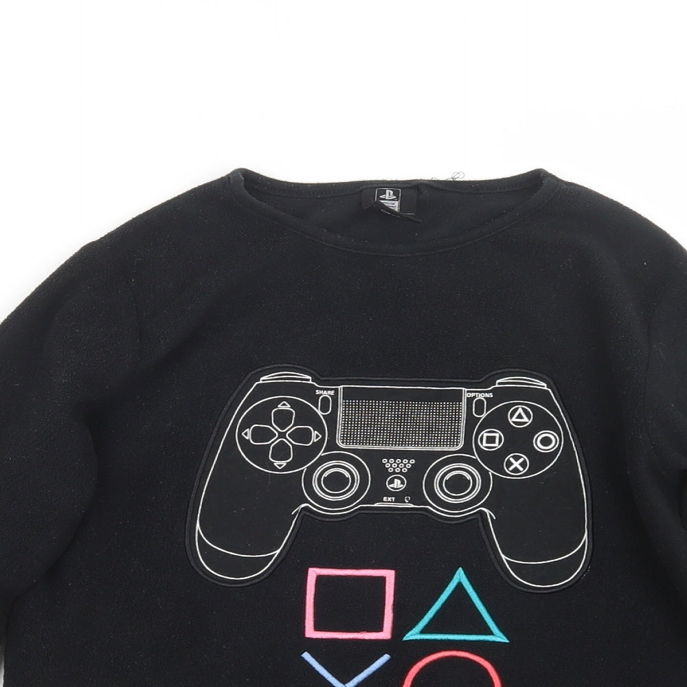 Primark Boys Black Geometric   Pyjama Top Size 12-13 Years  - Play Station