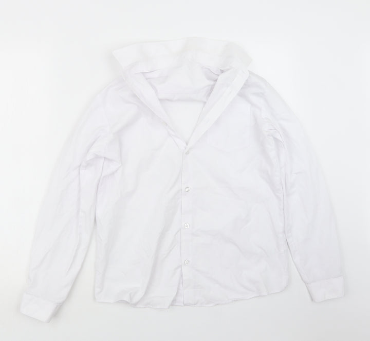 George Boys White Basic Button-Up Size 13-14 Years