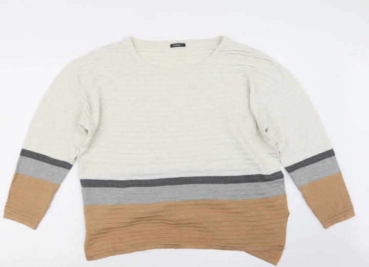 Roman Womens Beige   Pullover Jumper Size 18