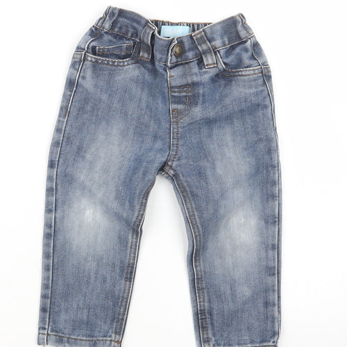 Rebel Boys Blue  Denim Cargo Jeans Size 18-24 Months
