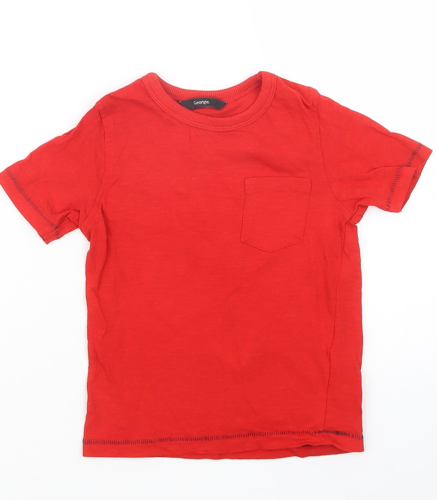 George Boys Red   Basic T-Shirt Size 3-4 Years