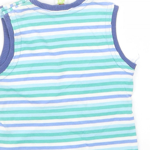 Miobic Boys Blue Striped  Basic T-Shirt Size 0-3 Months