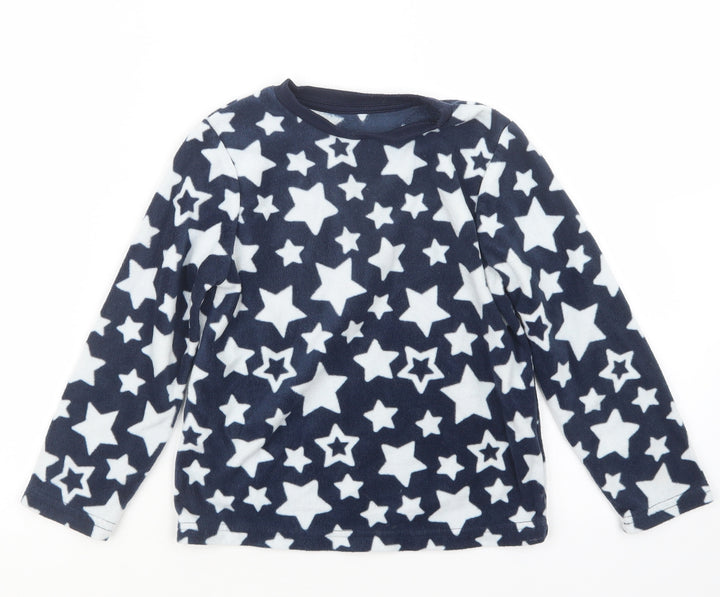 F&F Boys Blue Geometric   Pyjama Top Size 5-6 Years