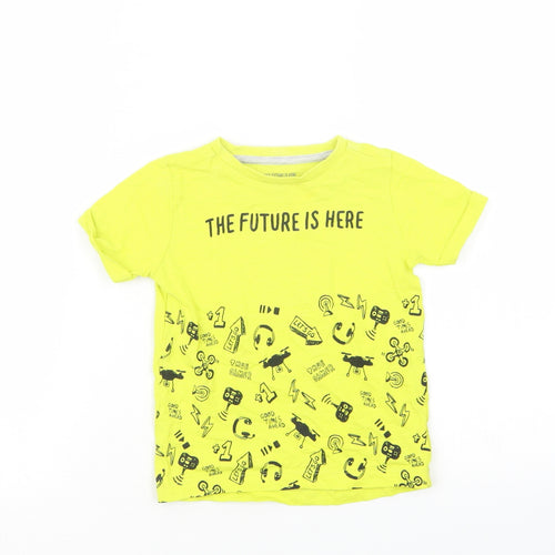 Mothercare Boys Yellow Geometric  Basic T-Shirt Size 18-24 Months