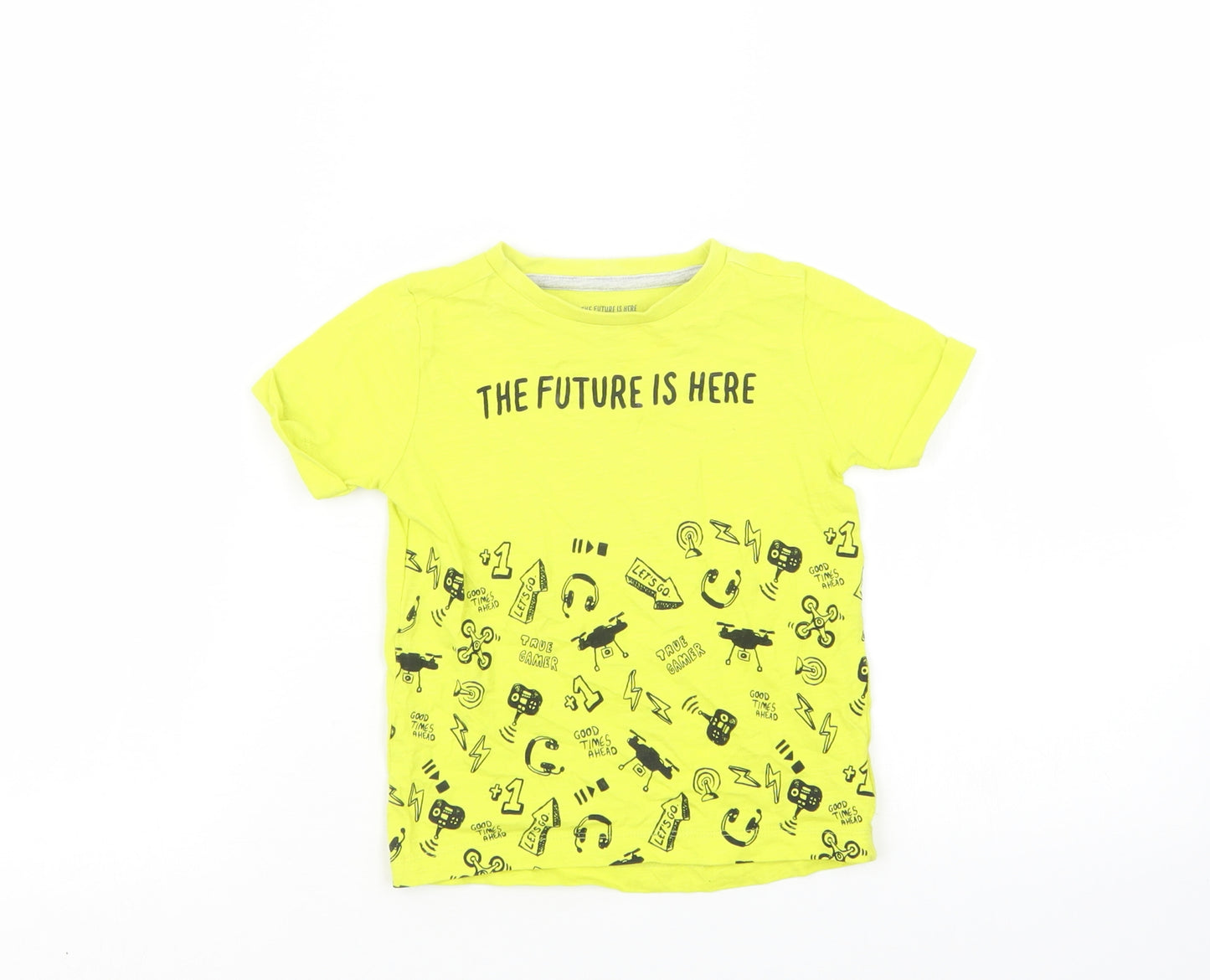 Mothercare Boys Yellow Geometric  Basic T-Shirt Size 18-24 Months