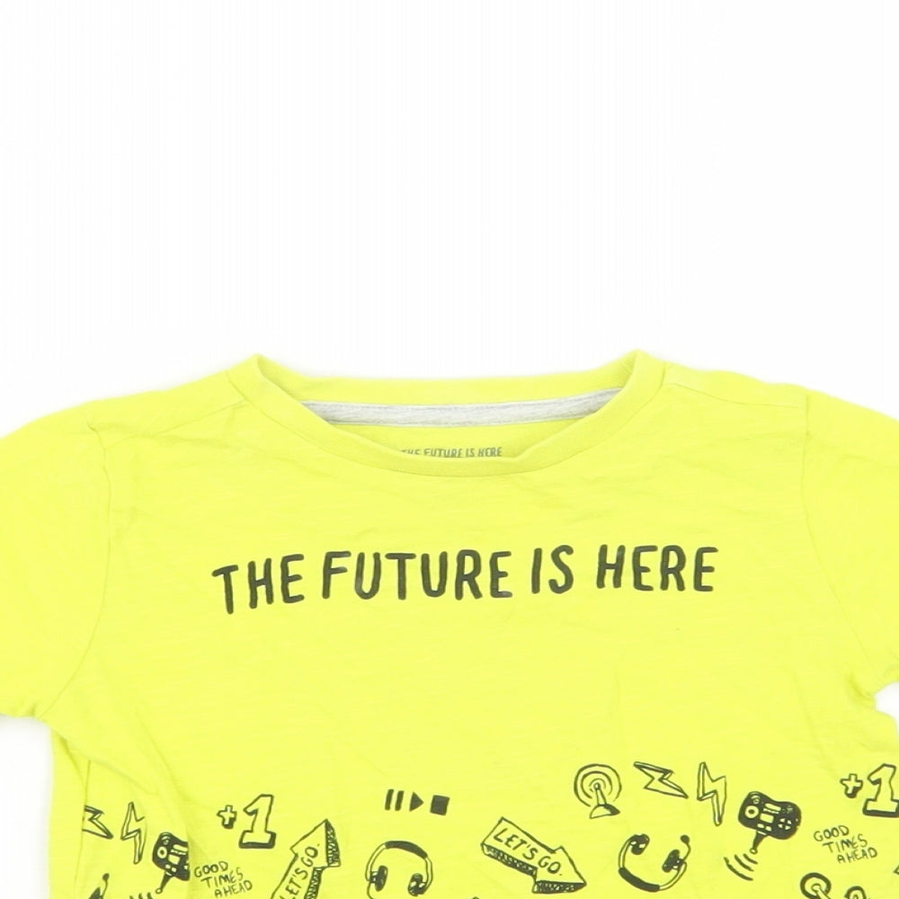Mothercare Boys Yellow Geometric  Basic T-Shirt Size 18-24 Months