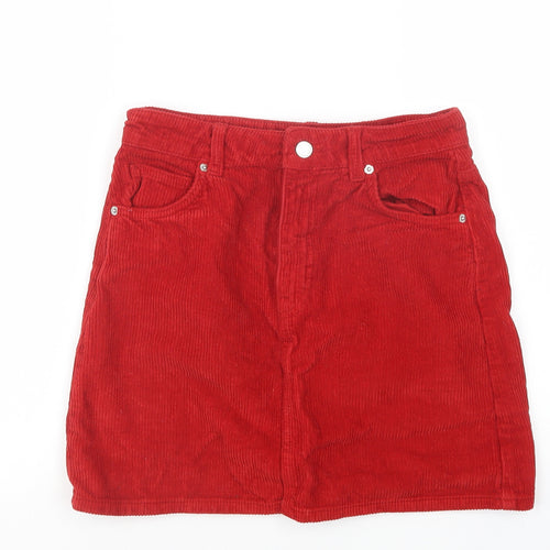 Topshop Womens Red   Straight & Pencil Skirt Size 8