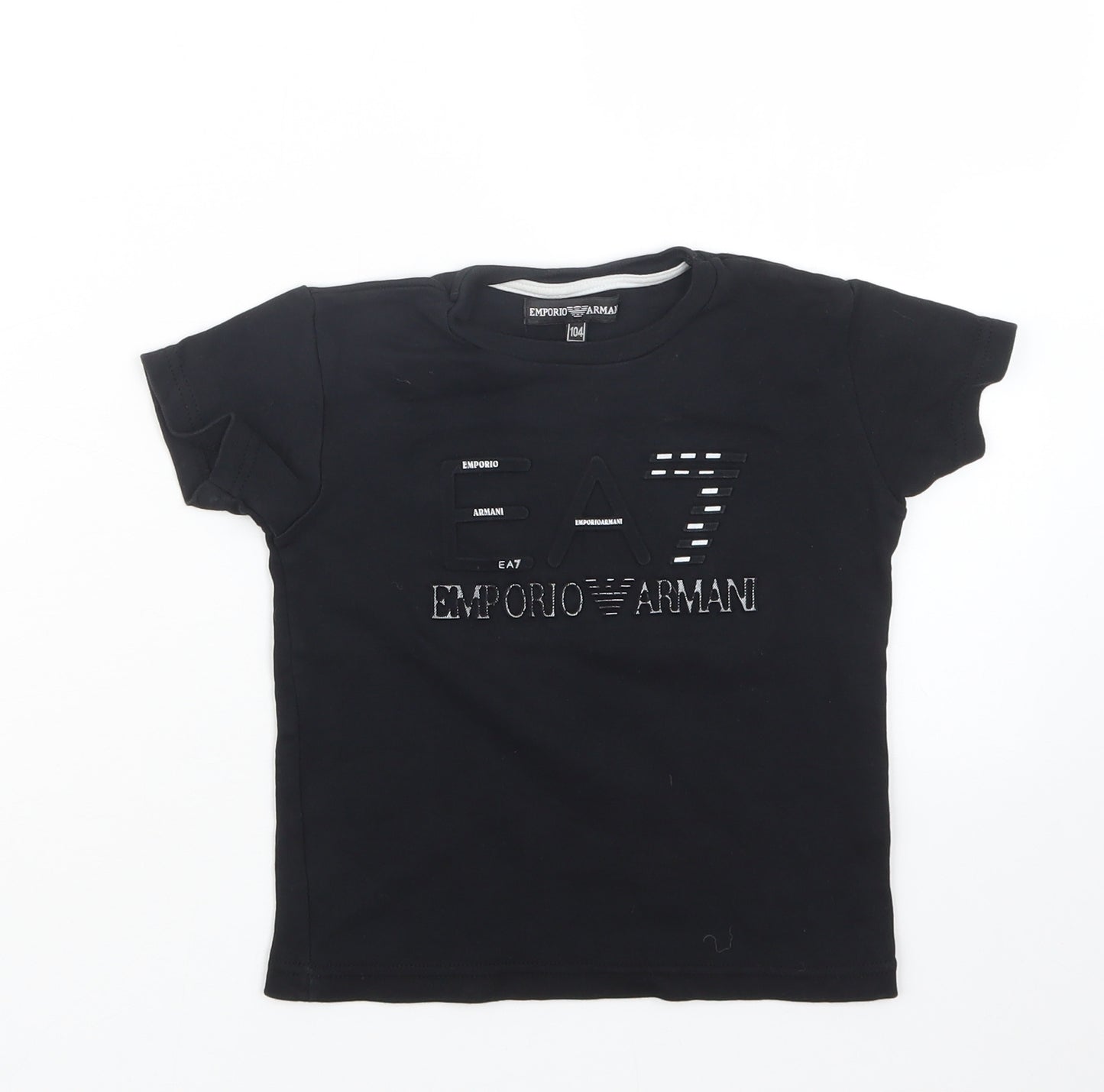 Emporio Armani Boys Black   Basic T-Shirt Size 4 Years