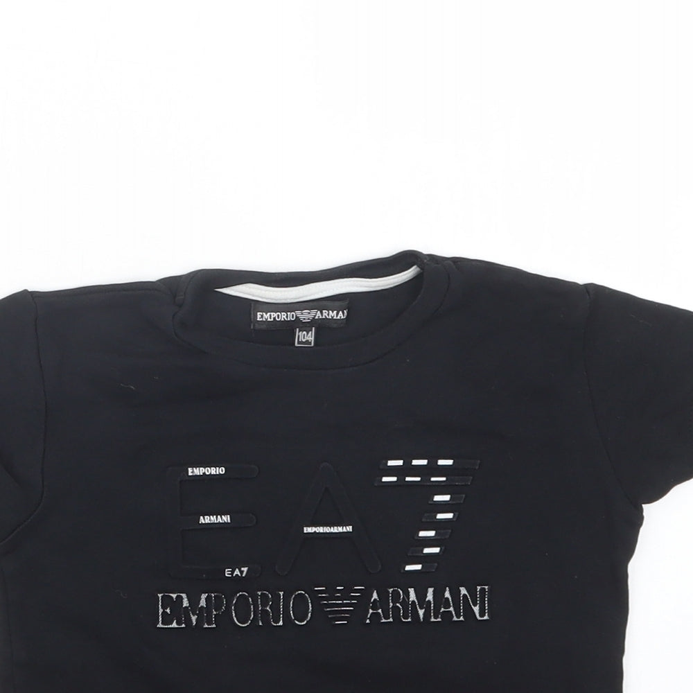 Emporio Armani Boys Black   Basic T-Shirt Size 4 Years