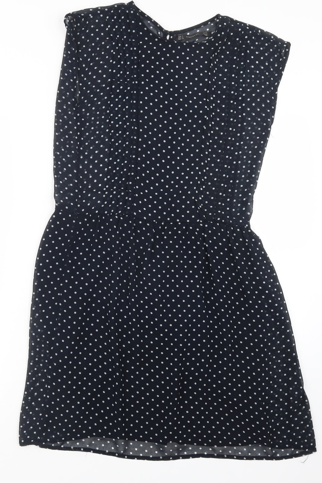 Zara Womens Blue Polka Dot  Shirt Dress  Size XS