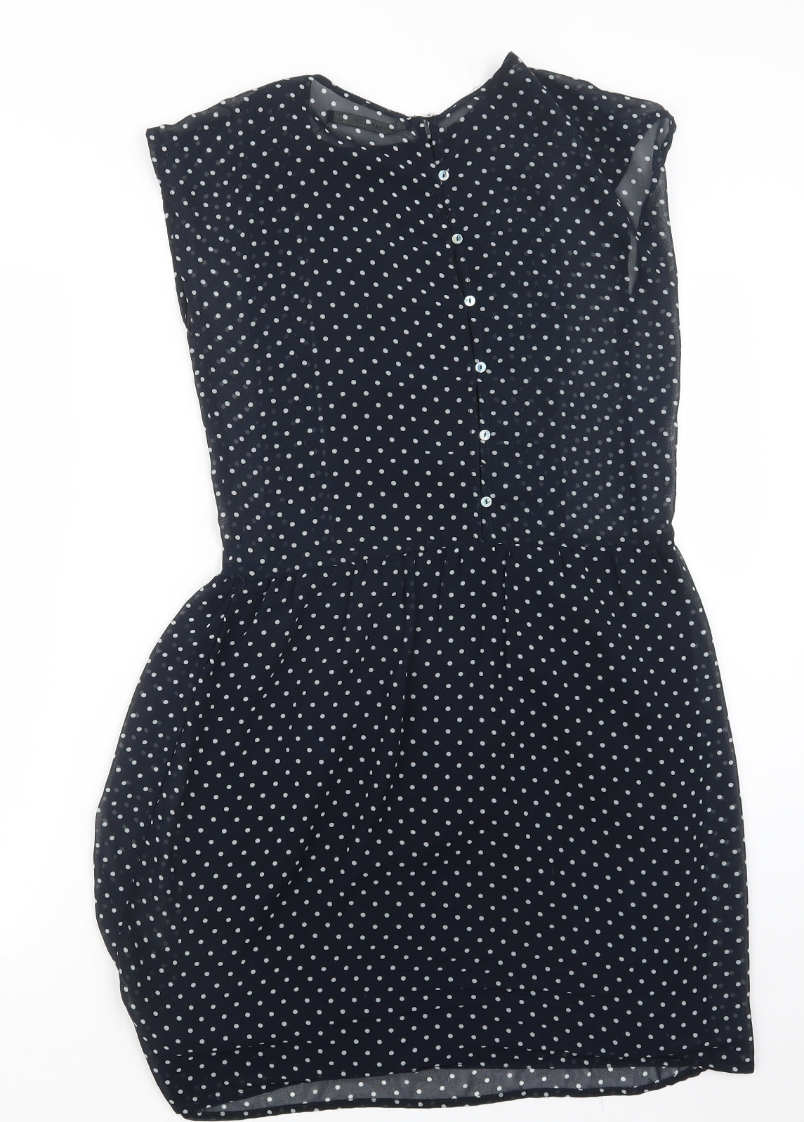 Zara Womens Blue Polka Dot  Shirt Dress  Size XS