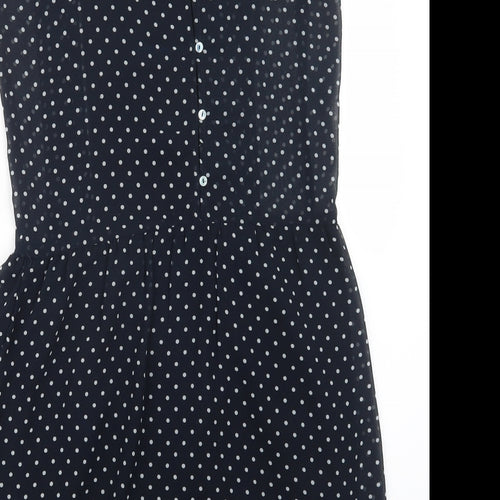 Zara Womens Blue Polka Dot  Shirt Dress  Size XS