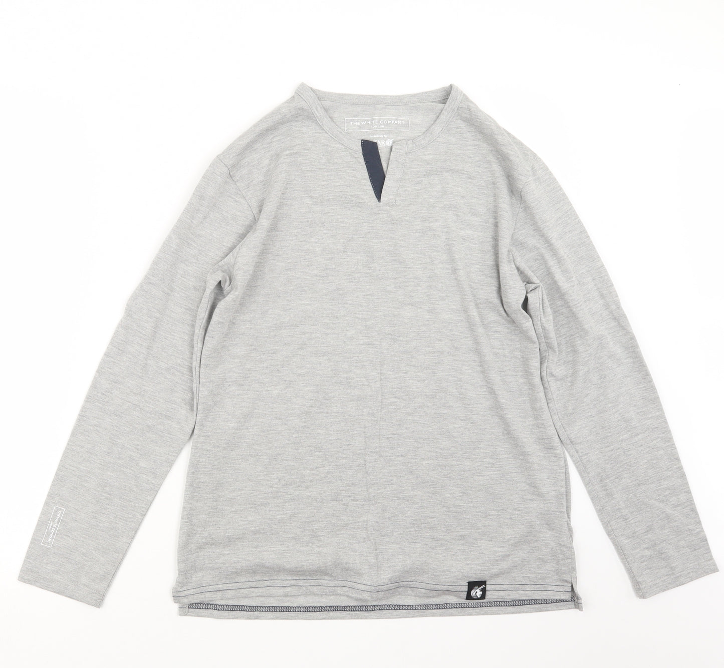 The White Company Mens Grey Geometric   Pyjama Top Size S