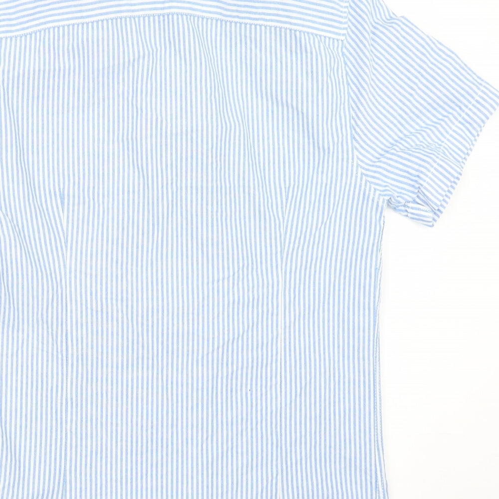 River Island Mens Blue Striped   Button-Up Size S