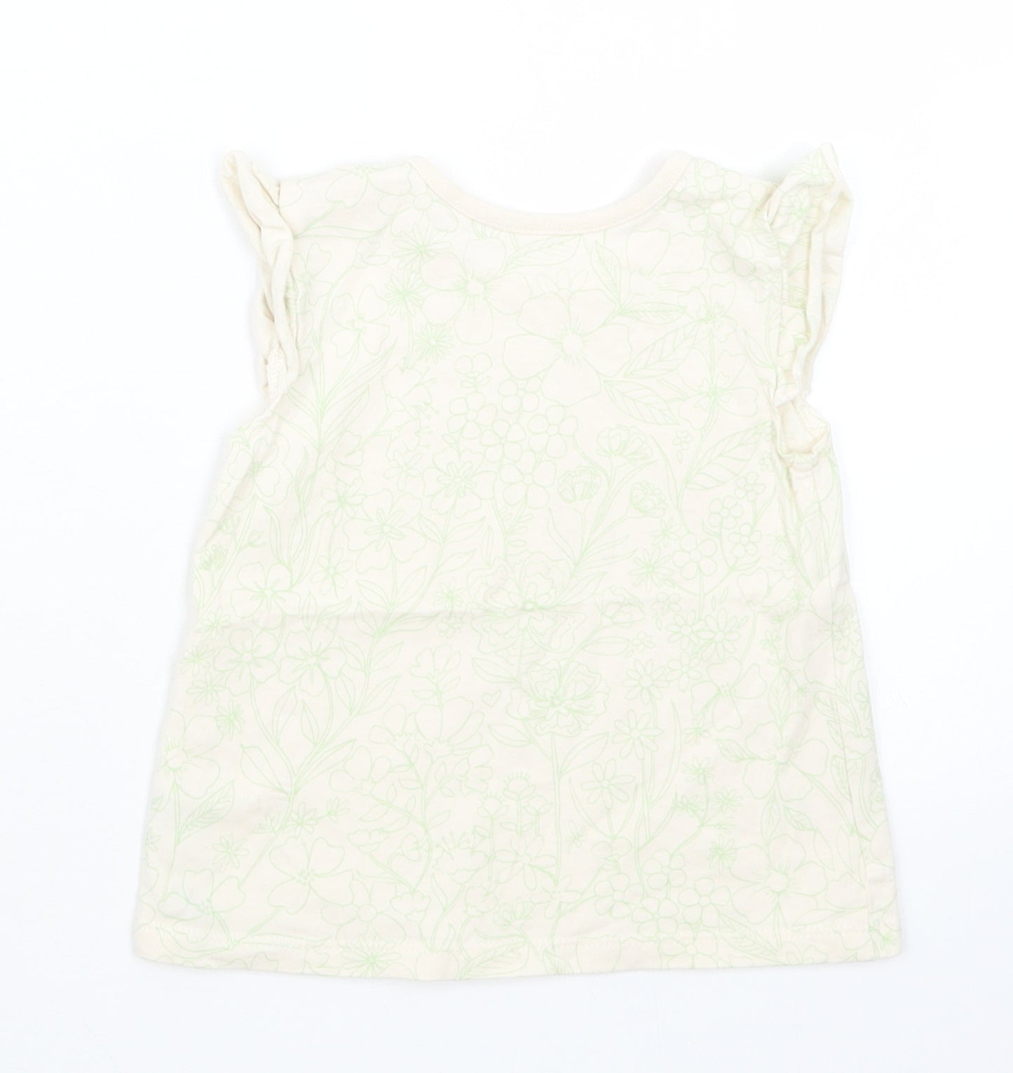 George Girls Beige Geometric  Basic T-Shirt Size 9-12 Months