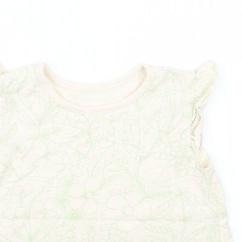George Girls Beige Geometric  Basic T-Shirt Size 9-12 Months