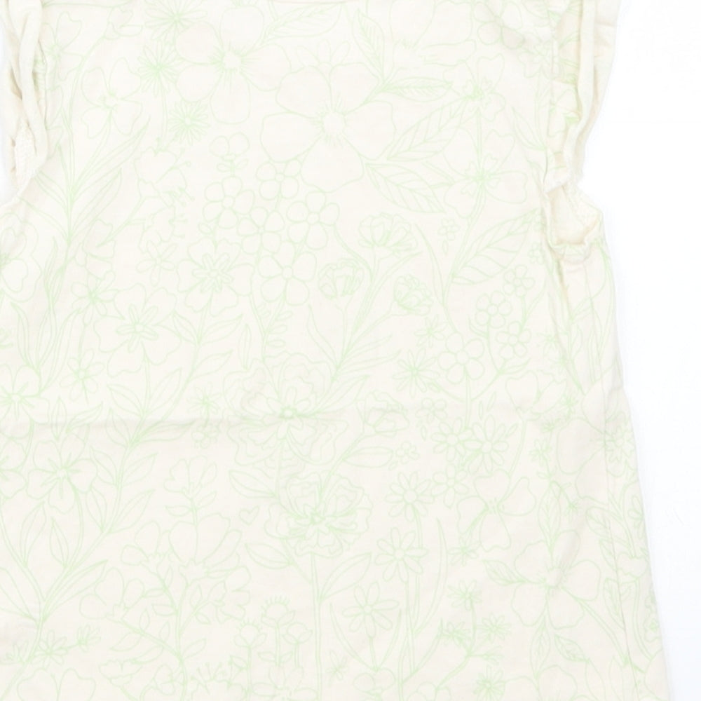 George Girls Beige Geometric  Basic T-Shirt Size 9-12 Months