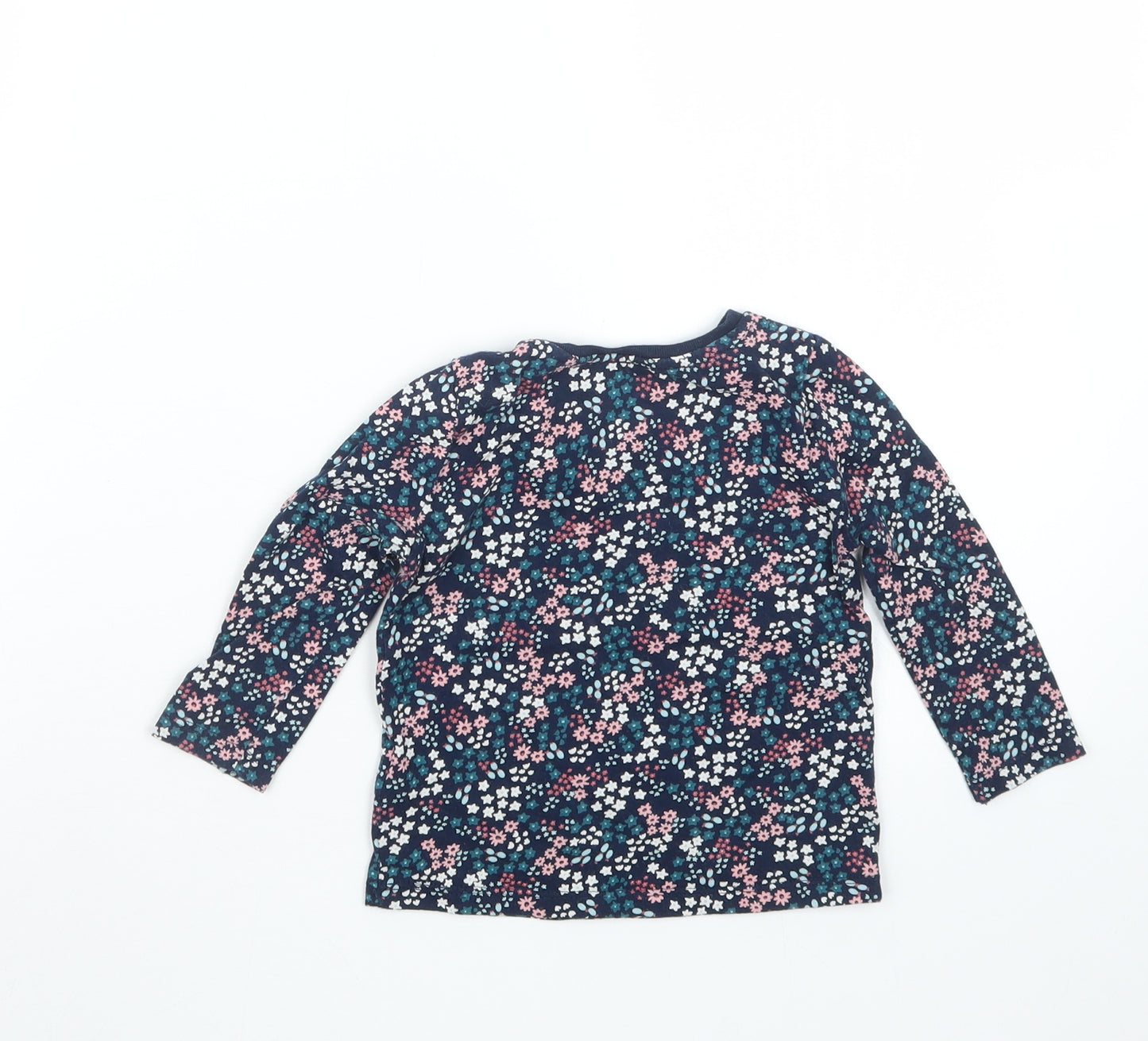 Primark Girls Blue Floral  Basic T-Shirt Size 12-18 Months