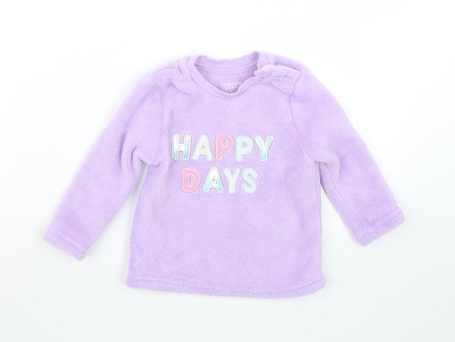 Primark Girls Purple Geometric  Babydoll Pyjama Top Size 12-18 Months
