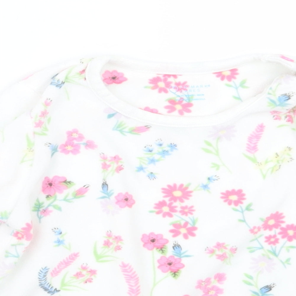 Primark Girls White Floral  Pullover Blouse Size 12-18 Months