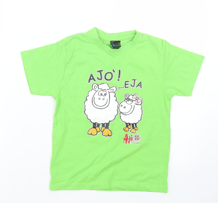 Blue garda Boys Green Basic T-Shirt Size 5-6 Years