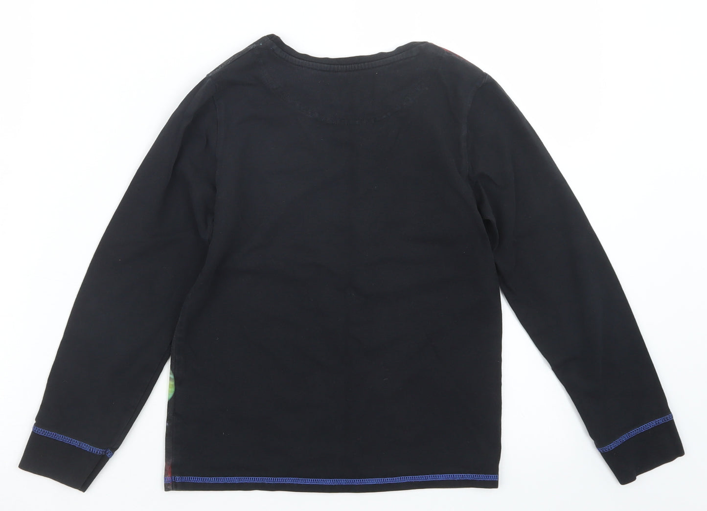 Marks and Spencer Boys Black Geometric   Pyjama Top Size 7-8 Years