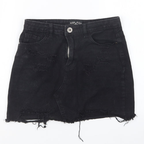 Denim Club Womens Black  Denim Straight & Pencil Skirt Size 8