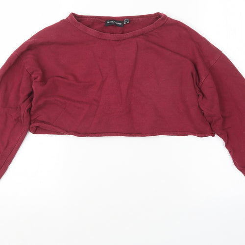 PRETTYLITTLETHING Womens Red   Pullover Jumper Size 6  - Cropped