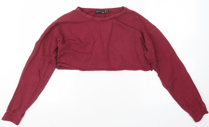 PRETTYLITTLETHING Womens Red   Pullover Jumper Size 6  - Cropped